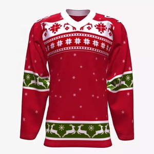 Maillot de hockey sur glace personnalisable, nouvelle tenue sportive, nom de club unique, maillot d'équipe OEM, imprimé par transfert thermique, 100% polyester, respectueux de l'environnement - Product Image 1