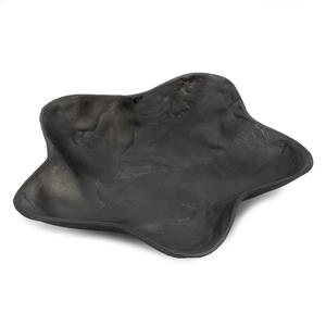 Plateau décoratif en résine ondulée noir mat de luxe, plat à bibelots irrégulier moderne, organisateur de bijoux abstrait, décoration minimaliste pour la maison - Product Image 1