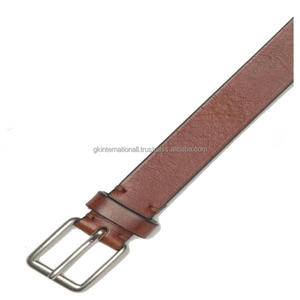 El cinturón informal de cuero de grano superior más vendido para hombres hecho en India Cinturón de cuero casual marrón de diseño personalizado a precio mayorista - Product Image 1