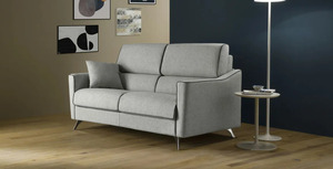 Sofá cama minimalista de tela estilo italiano, de dos plazas, para sala de estar, con patas de metal, 100% hecho en Italia. - Product Image 2