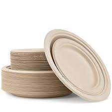 Vaisselle de fête pour enfants en gros, assiettes en papier de canne à sucre de luxe, assiettes jetables en bagasse, sans BPA, biodégradables - Product Image 5