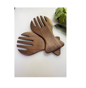 Servidores de mano de madera Cuchara Tenedor Cuchillo Cena Cubiertos Cuenco de madera para servir con juego de servidor/Comida segura La mejor calidad - Product Image 3