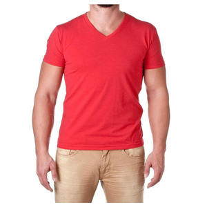 Men's T-Shirt short sleeve knitted fabric custom logo and printing <b>design</b> V-neck men t-shirt 220 gsm - Product Image 6