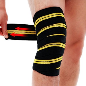 Custom Premium Quality New Style Elastic <b>Bandage</b> <b>Knee</b> Wraps Deep Squats Weightlifting Compression <b>Knee</b> Stripes <b>Knee</b> Wraps - Product Image 5