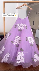 La más hermosa última seda Lehenga Choli con estampado floral para fiestas y ocasiones de invierno - Product Image 2
