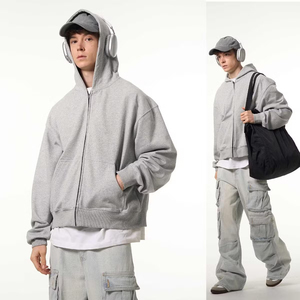 เสื้อฮู้ดดี้ทรงบ็อกซี่สำหรับผู้ชายรุ่นใหม่ ฤดูหนาว ผ้าฝ้าย 100% พิมพ์ลายดิจิทัล แบบยูนิเซ็กส์ - Product Image 2