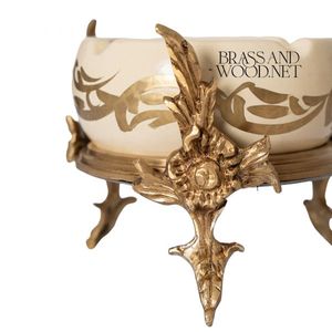 Vintage Ornamental <b>Ashtray</b> with Gold Accents Classic Decorative Table Accessory - Product Image 6