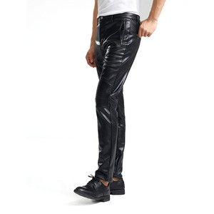 Premium <b>Men</b> Biker Style Leather Pants Trendy Motorcycle <b>Trousers</b> Slim Fit Streetwear Riding Fashion - Product Image 2