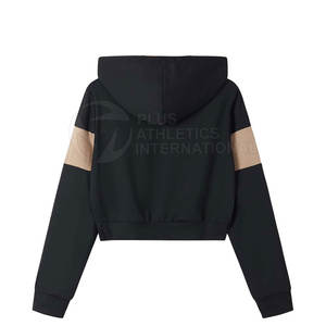 Nueva Llegada, Venta al por Mayor, Top Corto de Mujer de Alta Calidad con Logotipo Personalizado 2026, Material de Felpa, Básico, Mezcla de Algodón, Sudadera Corta con Capucha - Product Image 2