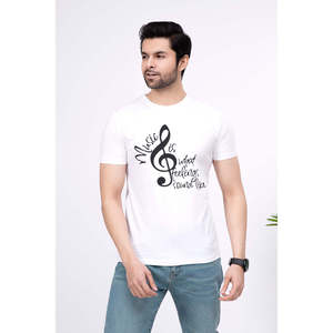 T-shirt col rond 100 % coton Kevin, respirant et épais, tissu jersey 250 g/m², impression sérigraphique, motif 3D - Product Image 1