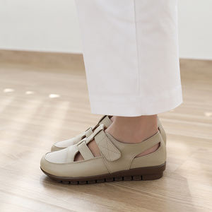 [JSHOE] Sandalias Planas Cómodas de Cuero Vacuno Genuino para Mujer, Tacón Bajo de 3 cm, Zapatos Casuales Gadi - Product Image 4