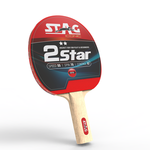 Raquette de tennis de table professionnelle Stag Iconic 2 étoiles, bois, caoutchouc, picots longs, fibre de carbone, raquette de tennis de table professionnelle - Product Image 6