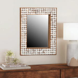 Handcrafted Natural Coconut Shell Rectangle <b>Wall</b> <b>Mirror</b> Midcentury Design <b>Wall</b> <b>Mirror</b> <b>Decoration</b> Living Room from Vietnam - Product Image 6