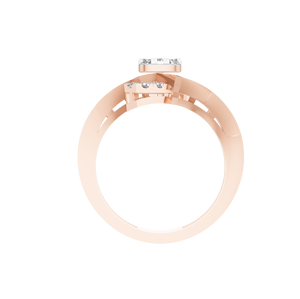 Bague de fiançailles en argent sterling 925, tanzanite synthétique à tige torsadée et diamants de laboratoire IGI, bijoux fins personnalisés pour femmes - Product Image 4