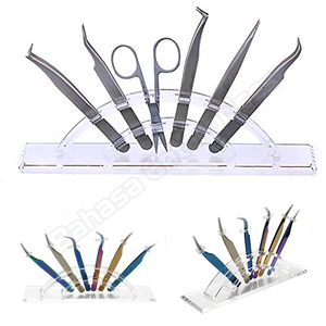 Support de rangement transparent en acrylique à 6 trous pour pinces à cils, présentoir pour pinces à cils de greffe, outils de maquillage et de beauté - Product Image 5