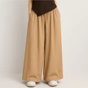 Pantalones de pierna ancha con botones sueltos y transpirables de verano de lino 100% para mujer - Product Image 5