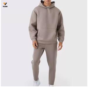 Gran Venta de chándal deportivo personalizado de talla grande para hombre, sudadera para correr para gimnasio, forro polar liso, sudaderas para correr de invierno, conjunto de ropa de chándal - Product Image 1
