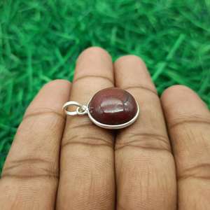 Hessonite 925Sterling Silver Gemstone Pendentif Rond Cabochon Bijoux En Pierre Naturelle Élégant Conception Artisanale Bijoux Pour Enfants - Product Image 2