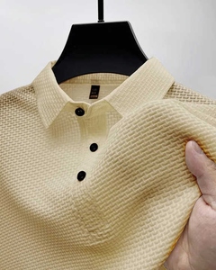 Camisa POLO de manga corta para hombre de alta calidad, cómoda, transpirable, con solapa abotonada, Color sólido, lona bordada de verano - Product Image 4