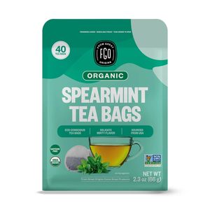 Thé aux feuilles de menthe verte biologique FGO, 40 sachets, sachets de thé écologiques - Product Image 1