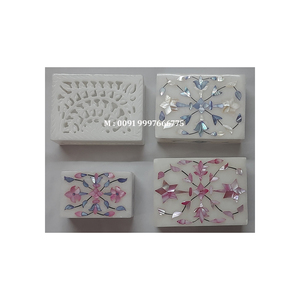 Hermosa Caja de Joyería Rectangular Hecha a Mano con Incrustaciones de Nácar y Mármol Blanco Natural, Ideal para Regalos de Acción de Gracias - Product Image 1