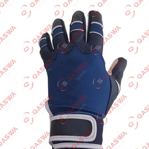 Gants de baseball pour jeunes en cuir de vachette bleu marine à manchette courte les plus populaires à vendre à bas prix - Product Image 2
