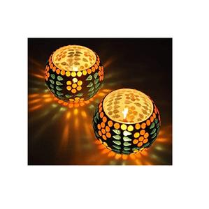 Bougeoir en verre Design frais coloré thème moderne multi-taille verre mosaïque photophore pour la décoration de la maison - Product Image 2