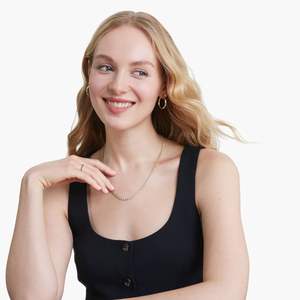 Elegante collar de cadena de tenis de diamante Moissanite de 2,50 MM para mujer oro amarillo 10K compromiso boda clásico regalo de moda - Product Image 2