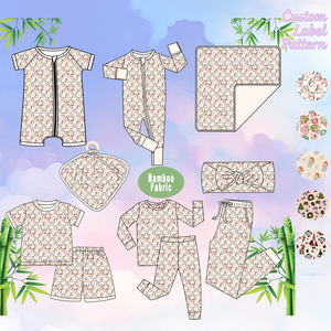 Navidad pingüino impresiones venta al por mayor pijamas de bebé de bambú suave ropa de bebé conjunto de bambú YKK cremallera para recién nacidos PJs - Product Image 1