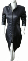 Mini robe noire sans manches décontractée d'été personnalisée en cuir PU pour femmes robes sexy en latex avec fermeture éclair pour femmes Offre Spéciale