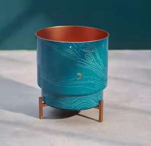 กระถางโลหะทองแดงสำหรับตกแต่งในร่มและกลางแจ้งดีไซน์สุดสร้างสรรค์กระถางต้นไม้สีเขียว - Product Image 4