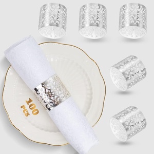 Rond de serviette en aluminium plaqué or de luxe de qualité supérieure Design moderne écologique décor de fête de mariage couleur personnalisable - Product Image 6