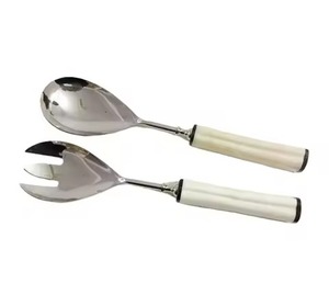 Espejo de acero inoxidable de alta calidad pulido ensalada servidor cuchara tenedor herramienta para servir vajilla utensilios de cocina hogar - Product Image 3