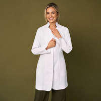 Uniforme Médico Profesional Antibacteriano y Ecológico YUHONG, Bata de Laboratorio para Doctoras, Tejido Lavable