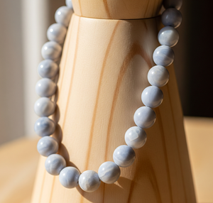 ตัวล็อค925เงิน18นิ้วทำด้วยมือของผู้หญิงดีไซน์แบบผูกปมมือเครื่องประดับแฟชั่นหินสีอะความารีนธรรมชาติคุณภาพสูงประดับด้วยลูกปัด - Product Image 3