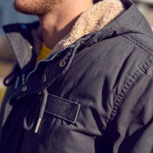 Men Heavyweight Parka Jacket Coat With <b>Detachable</b> Hood Water Resistant Warm Parka Jacket Windproof Padded Puffy Coat - Product Image 4