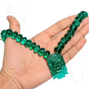 Collier d'émeraudes cultivées en laboratoire Perles à facettes lisses polies vertes Nano Cut Gemstone Strand for Jewelry Making Customisable - Product Image 4