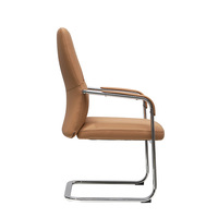 Chaise de bureau de direction en cuir de vachette de qualité supérieure, design moderne minimaliste de luxe, cadre en arc robuste