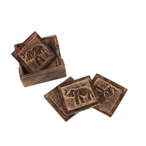 ชุดเสื่อชาและที่รองแก้วอลูมิเนียมสีทอง5ชิ้นขนาด10x10ซม. สั่งทำได้ - Product Image 2