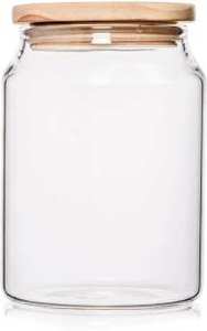 Vidrio de alta calidad, contenedor para té y café con tapa de madera 500ML Botellas y tarros de almacenamiento para bodas Giratorio Sostenible 100PCs - Product Image 4