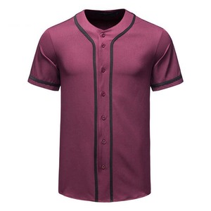Maillots de baseball d'équipe personnalisés avec matériau en polyester de qualité supérieure, vêtements de sport respirants à col en V, vêtements de baseball et softball pour adultes - Product Image 1