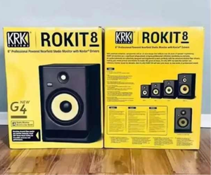 Expédition immédiate - Nouveau moniteur de studio passif bi-amplifié professionnel KRK RP8 8 G4, paire, noir, éclairage LED RVB, communication USB - Product Image 1