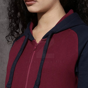 Pakistán fabricado de alta calidad transpirable invierno Casual Mujer con capucha cremallera sudaderas con capucha 100% algodón - Product Image 5