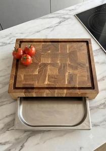 Planche à découper rectangulaire en bois d'acacia de qualité supérieure, fabriquée à la main, durable, épaisseur 1,2 cm, passe au lave-vaisselle, pour la maison et les restaurants - Product Image 5