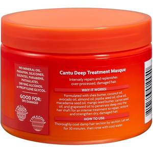 For Cantu 340G Shea Butter Deep <b>Treatment</b> <b>Hair</b> Masque Premium <b>Hair</b> Mask for Nourishment and Repair - Product Image 2