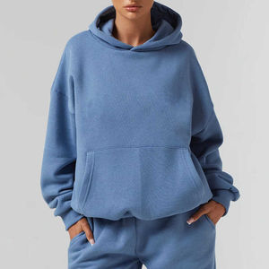 ชุดวอร์มผู้หญิงขายดี MOQ ต่ำ ชุดวอร์มผู้หญิงแฟชั่นทันสมัย รับสกรีนโลโก้ ผ้าฝ้าย 100% 400gsm - Product Image 5