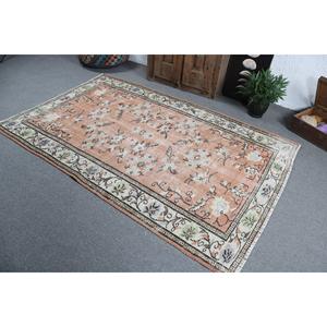 พรมวินเทจขนาด 4.9x7.5 ฟุต พรมตุรกี พรมลายพรางสีส้มขาวทำจากขนสัตว์ - Product Image 4