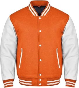 La mejor chaqueta de béisbol Varsity Lettermen de talla grande 100% cuerpo de lana y mangas de cuero S-XL todos los colores disponibles - Product Image 1