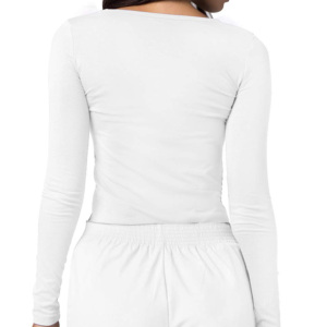 OEM Design Women's Slim Fit Nursing <b>Scrubs</b> Seamless Underscrub <b>Top</b> With Round Neck Comfort Hospital Uniforms - Product Image 6
