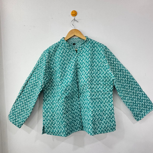 Chaqueta Floral Hecha a Mano, Acolchada de Algodón, con Forro de Seda, Exterior de PU y Lona Estampada a Mano, Transpirable, para Otoño/Invierno, Superventas - Product Image 1